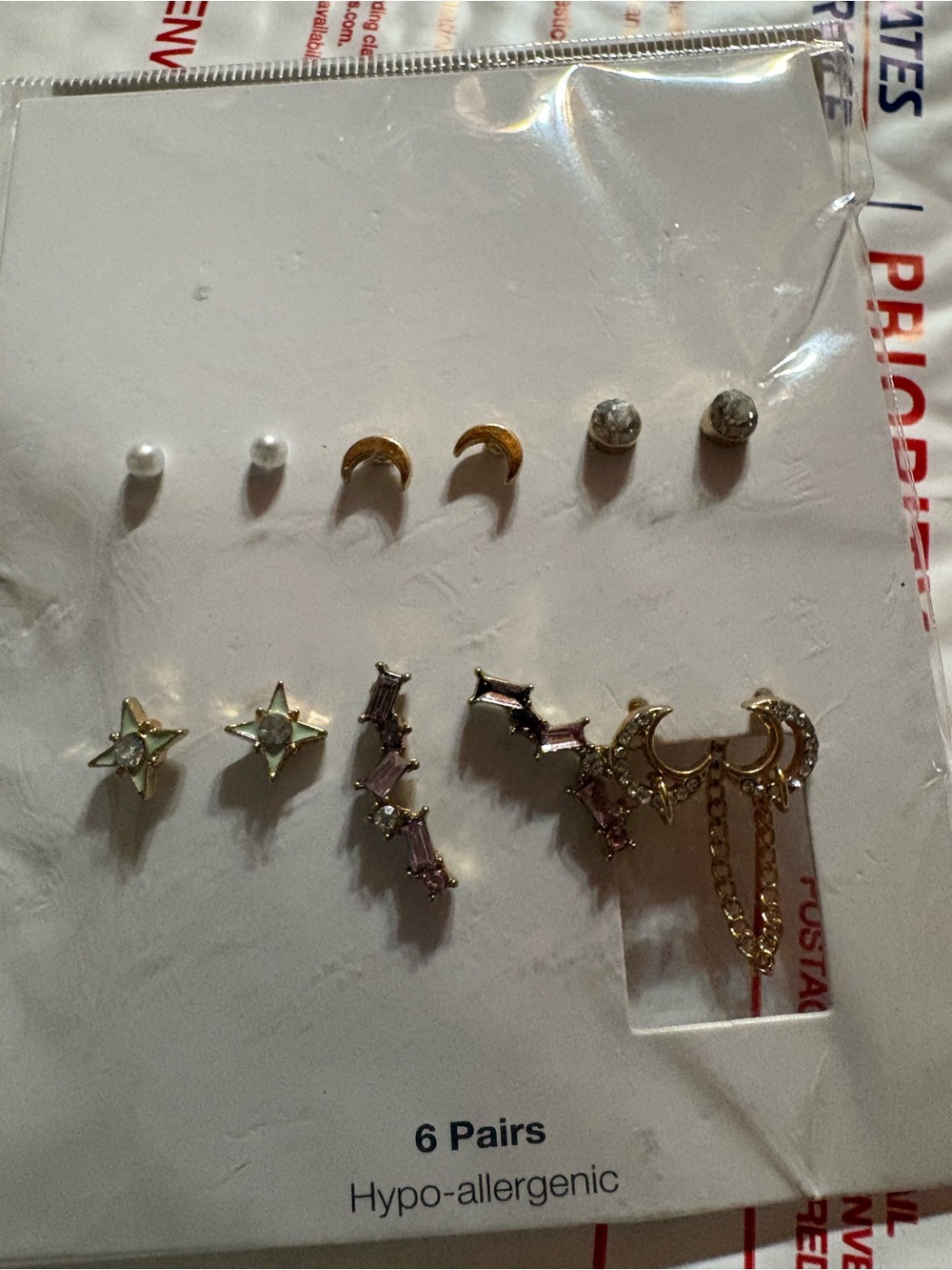 Hypo-Allergenic Women’s Gold & Silver Tone Earring Set - 6 Pairs